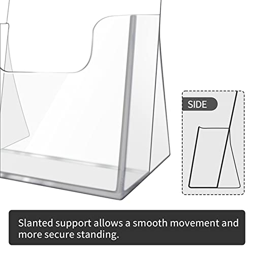 zavekia Acrylic Brochure Holder,6 packs Thicker Countertop Literature Holder Plastic Flyer Display Stand for Magazine (6 packs)