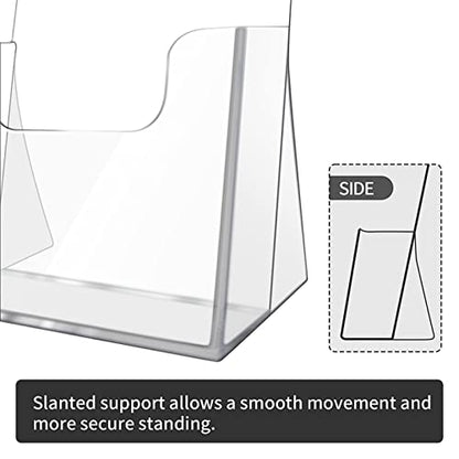 zavekia Acrylic Brochure Holder,6 packs Thicker Countertop Literature Holder Plastic Flyer Display Stand for Magazine (6 packs)