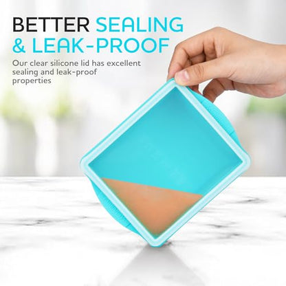 2 Cup Silicone Freezer Trays with Lids, Silicone Soup Freezer Molds - Leakproof, BPA-Free, Stackable, Microwave & Dishwasher Safe, Perfect for Soups, Sauces, Meal Prep, and Baked Goods - 4 Pack