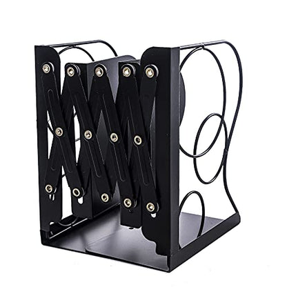 Adjustable Bookends Metal Book Ends for Heavy Book Holder | Heavy Duty, Desktop Book Organizer, Binder Holder, Nonskid Book End for Bookshelf,