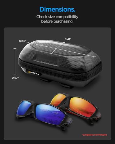 Spigen Life Hard Shell Sunglasses Case with Carabiner and 2-Way Belt Strap | Included Bottle Opener, Cleaning Cloth I For Hiking, Travel, Daily Use I Universal Fit for Meta, Ray-Ban, Oakley, Sunglasses