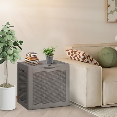 Outdoor Storage Box 31 Gallon,Waterproof Indoor Outside Deck Boxes,Backyard Storage Bin for Package Delivery,Garden Tools,Patio Cushions,Pool Accessories,Storage Bench Lockable Lid,Tool Box