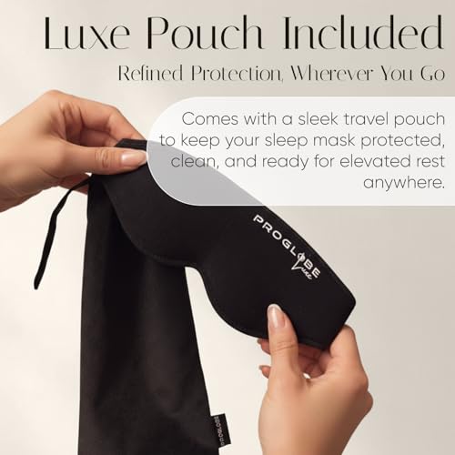 Luxe Luxury Sleep Mask for Back & Side Sleepers, 100% Light Blocking 3D Eye Mask with Zero Pressure Eye Cups, Lash-Friendly, Soft Breathable Night Mask for Travel & Naps, Black