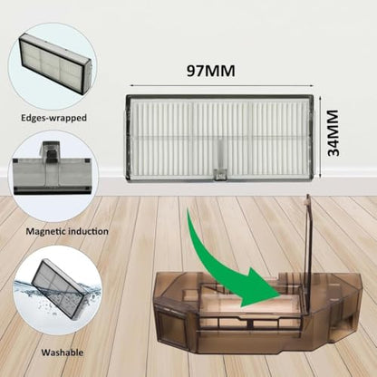 Tricut Brush Replacement Part for Dreame L40 Ultra Gen 2 MOVA P10 Gen 2 Kit | Dreame X40 Ultra Complete / MOVA P50 Pro Ultra Includes :1 TriCut Brush 4 MopPads 4 Dust Bags 3* Filters 3 Side Brushes