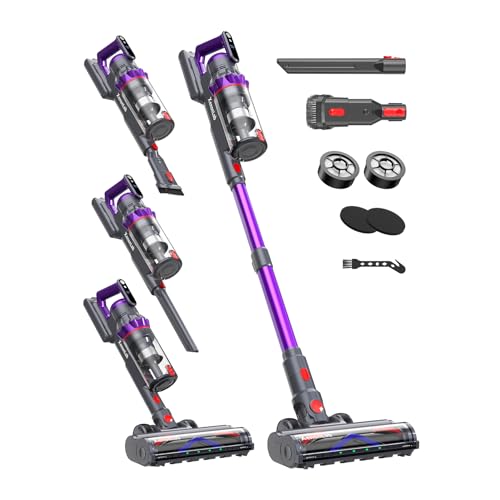 Cordless Vacuum Cleaner, 75Mins/55KPa/650W, Rechar... (Royal-purple)