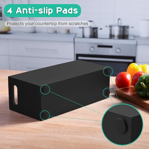 Large Utensil Holder with Removable Divider - 4 Co... (Black)
