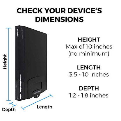 HumanCentric Cable Box & Modem Mount, Adjustable Wall Mount | Small Devices | For small & Narrow Devices, Cable Boxes, Modems, DVD Players, Streaming Media Devices, Mount Behind the TV, Hardware Included