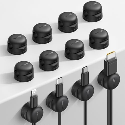 12Pack Rotating Cord Organizer, Desk Office Nights... (Classic Black)