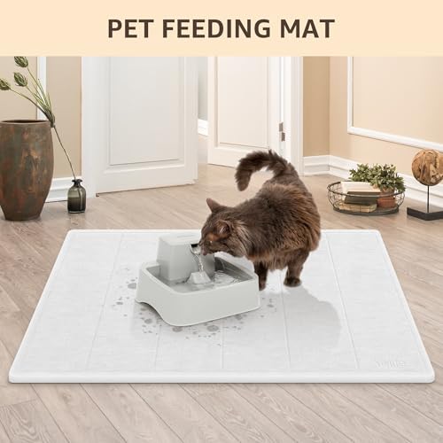 Yolife 32"x 20" Stone Bath Mat Large, Diatomaceous Earth Bath Mat for Bathroom, Super Absorbent Quick Drying Stone Shower Mat, Non-Slip Natural Diatomite Bathroom Floor Mat, Easy to Clean (White Grey)