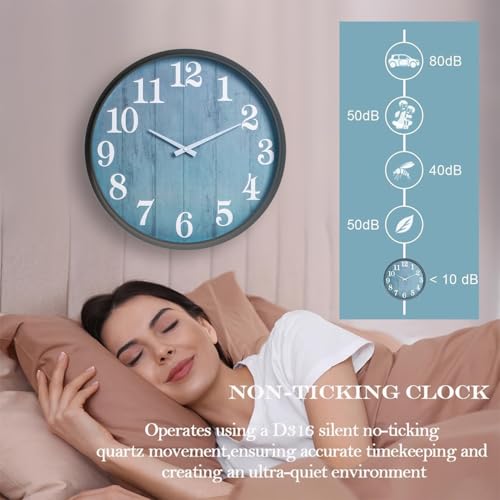 Large Outdoor Indoor Clock Waterproof,18 Inch Waterproof Oversized Wall Clocks,Silent Movement Battery Operated for Garden Patio Pool Room Office Decorative Gifts