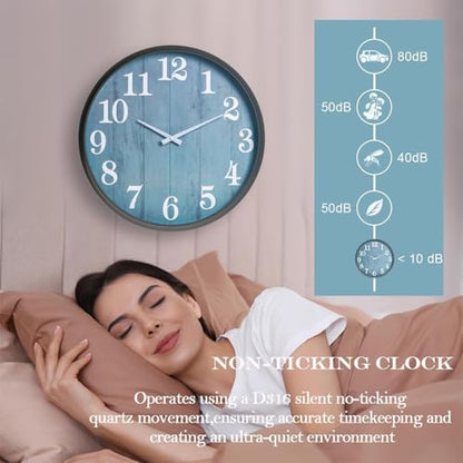 Large Outdoor Indoor Clock Waterproof,18 Inch Waterproof Oversized Wall Clocks,Silent Movement Battery Operated for Garden Patio Pool Room Office Decorative Gifts