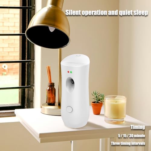 (2-Pack) Automatic Air Freshener Spray Dispenser, Wall Mounted/Free Standing Air Fresheners for Home and Commercial Use, Multiple Time Scent Release Setting for Room/Restroom Sprayer (White ADS08)