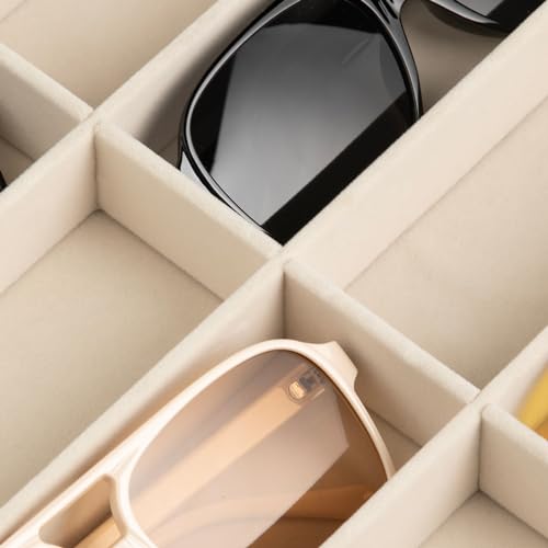 8-Slot Sunglass Organizer,Velvet Sunglass Holder for Drawer | Vanity Glass Holder,Sunglass Case For Multiple Sunglass,Sunglass Tray for Drawer,Sunglass Box for Women,Eyeglass Organizer
