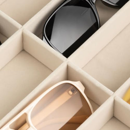 8-Slot Sunglass Organizer,Velvet Sunglass Holder for Drawer | Vanity Glass Holder,Sunglass Case For Multiple Sunglass,Sunglass Tray for Drawer,Sunglass Box for Women,Eyeglass Organizer