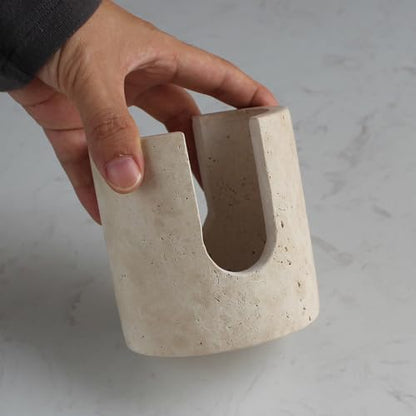 Natural Marble Travertine Sponge Holder for Kitchen Counter, Drying Rack, Sponge Caddy for Sink Organizer - Beige Travertine