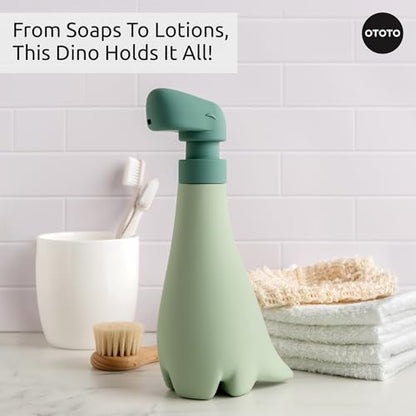 OTOTO New Soapasaurous Dino Hand Soap Dispenser - Cute Bathroom Accessories, Liquid Dish Soap Dispenser, Dinosaur, Cute Kitchen Accessories, Gifts for Kids