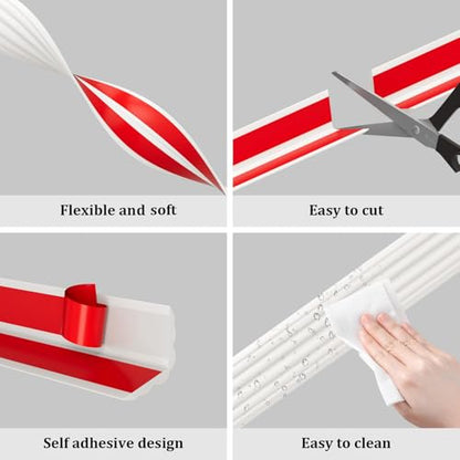 Duzzy Wall Corner Protector Trim, 20 Feet Flexible Inside & Outside Guard, Peel and Stick Molding, Self-Adhesive Strip for Wall Edge, Ceiling, Door Frames, Countertop