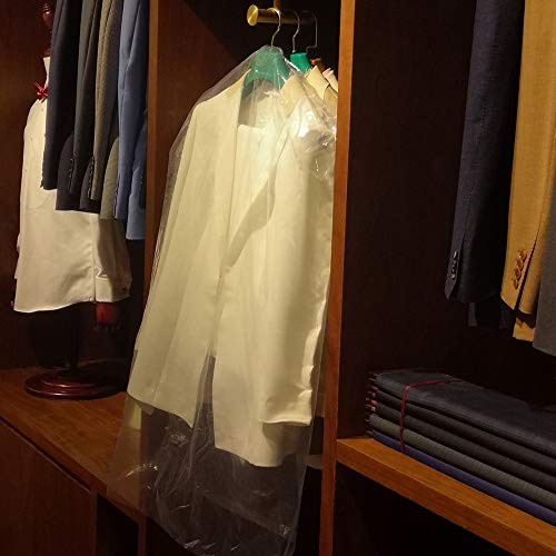 50 Pack 35.4inch Plastic Clear Dry Cleaning Hanging Lightweight Garment Clothes Cover Protector Bags for Closet Clothes Storage.