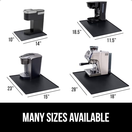 GORILLA GRIP Silicone Coffee Mat, Espresso Machine Bar Accessories, Keep Kitchen Counters Clean, Stays in Place, Waterproof and Heat Resistant Dish Drying Mats, Home Decor Essentials, 11.5x18.5, Black
