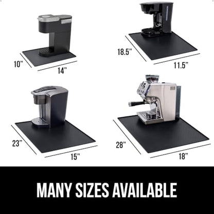 GORILLA GRIP Silicone Coffee Mat, Espresso Machine Bar Accessories, Keep Kitchen Counters Clean, Stays in Place, Waterproof and Heat Resistant Dish Drying Mats, Home Decor Essentials, 11.5x18.5, Black