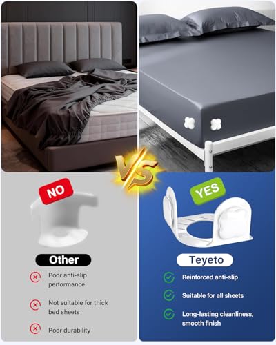 Twist-Lock Bed Sheet Holder & Corner Grippers - Stops Shifting & Bunching for a Tight Fit, Innovative Clip-Free Design,Universal for All Mattress & Sheet Sizes