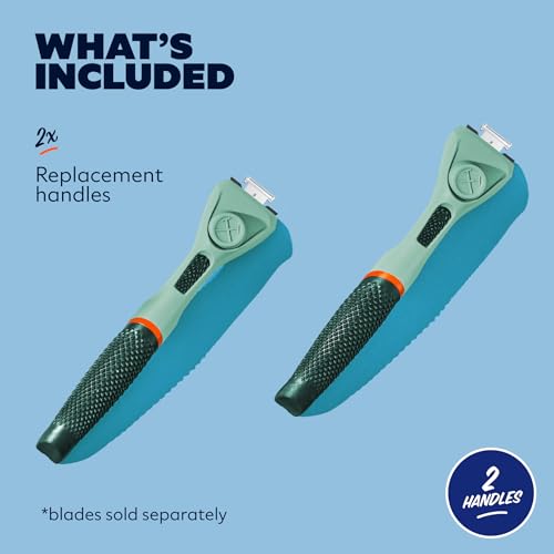 Dollar Shave Club | Razor Handle (2 Pack) Green | Replacement Razor Blade Handles | Not Compatible with Other Razor Brands