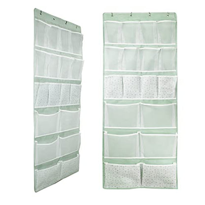 2 Pack-18 Pocekts Over the Door Shoes Organizer,Behind Door Hanging Storage Pocekt for Sock,Underwear,Hat,Handbag,Back of Door Hanging Shelf for Bedroom,Bathroom,Entryway,Storeroom,Pantry,Dorm,Nursery