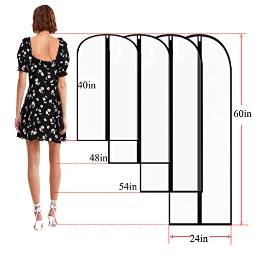 Suit Bags for Closet Storage, 40" Garment Bag for Hanging Clothes | Sturdy zippers with stoppers prevent runaway sliders. Protect coats from dust & pet hair. Clear,breathable and washable bags