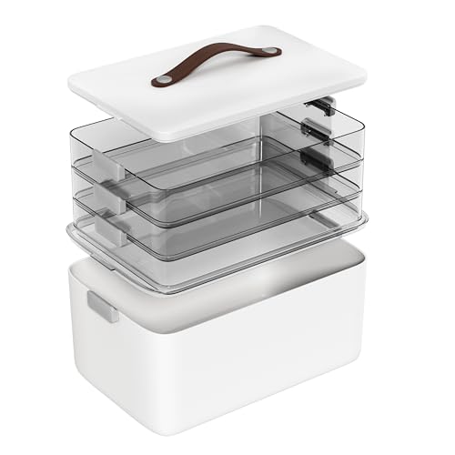 Craft Medicine Cabinet Organizers Storage Box for... (White | Plastic)