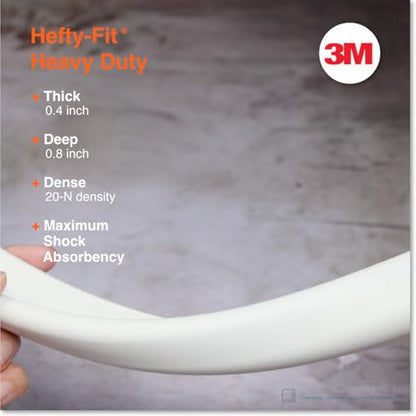 Roving Cove HeftyFit Edge Protector for Baby Proofing (12ft Large Edge Only), Heavy-Duty Soft Furniture Edge Bumper Guards, Desk Edge Cushion, Wall Corner Covers, 3M Adhesive, Oyster White (Off White)