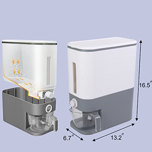 Sooyee 22 Lbs Rice Dispenser with Measuring Cup