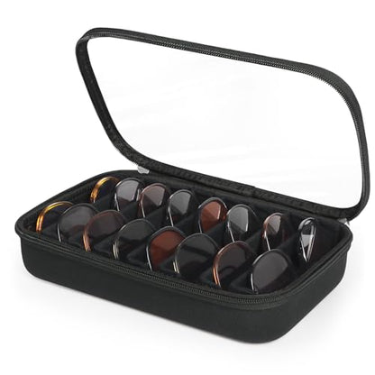 Sunglasses Organizer Case for Multiple Pairs, Eyeglasses Storage Box Hard Shell Travel Eyewear Case Zipper Men Women