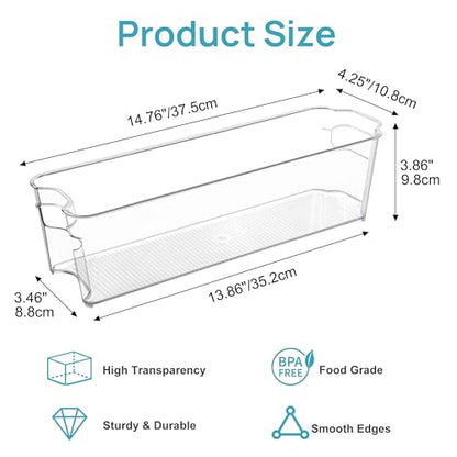 Vtopmart 4Pcs Clear Breastmilk Storage Bags Container in Freezer Fridge | BPA-free Plastic Storage Bins, For Breast Milk Baby Pouches Formula Bottles and Yogurts, In Freezer Fridge and Pantry