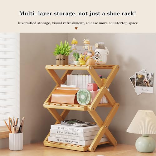 Small Shoe Rack, 3 Tier Portable Folding Shoe Storage Rack, Without Installation, Mini Free Standing Shoe Rack for Camping, Corridors, Bedrooms Living Room Corner and Small Spaces
