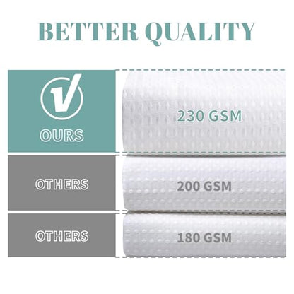 No Hook Waffle Shower Curtain with Snap-in Liner, 71x74 Inch, White