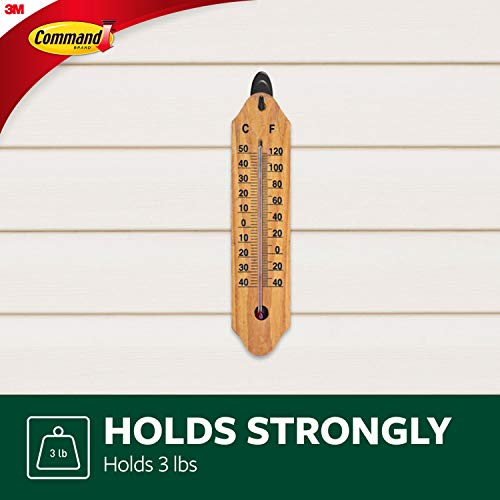 Command Hooks, Black, 3 lb Capacity | Outdoor | Water-Resistant Strips | 2-Hooks 4-Strips | Damage-Free