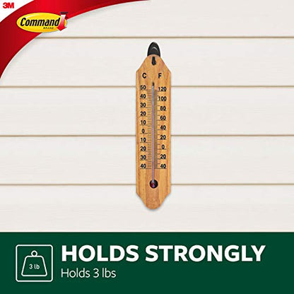 Command Hooks, Black, 3 lb Capacity | Outdoor | Water-Resistant Strips | 2-Hooks 4-Strips | Damage-Free