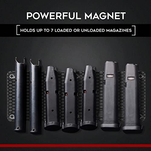 Magnetic Ammunition Holder for Gun Magazines and Clips, Organize Mount in Your Gun Safe, Locker Cabinet, Vault, Ultimate Ammo Storage Accessories for Handgun, Oistol and Rifle Mags, Black