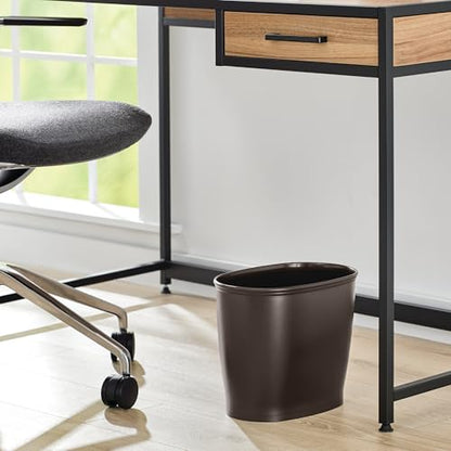 iDesign Slim Plastic Bathroom Trash Can, Bronze | Small Garbage Bin, For Bedroom, Office, Desk, Dorm