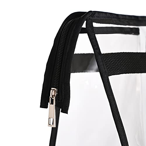 Large Zippered Clear Dust Cover Organizer Bag Beach Tote Grocery Storage Handbag Purse