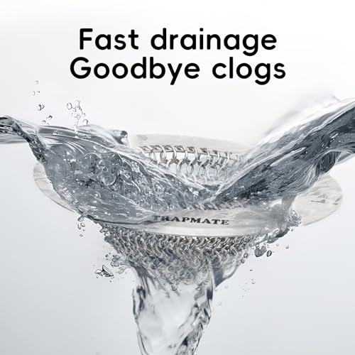 TRAPMATE Shower Drain Hair Catcher, 4.4" Anti-Clogging Bathtub Drain Cover | Easy Flip Cleaning, Traps Hair with Fast Drainage, Anti-Slip Drain Protector Fits Regular & Pop-up Drains (Patented Product)