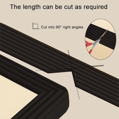 Proof Edge Corner Protector, 2pcs 78.7in/200cm Furniture Safety Bumpers Guard Padding, Soft NBR Rubber Foam Adhesive Cushion, Fireplace Cabinets Table Desk Edges & Sharp Corners (Black)