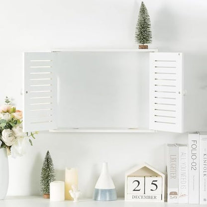 Wifi Storage Box Wall Mount Router Shelf Wooden Wifi Router Box Hider Wall Mount Router Storage Box for Modem Cable