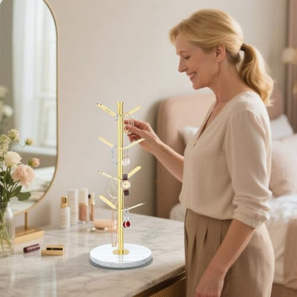 Marble Mug Holder Tree with 8 Hooks, Stainless Ste... (Gold | Metal)