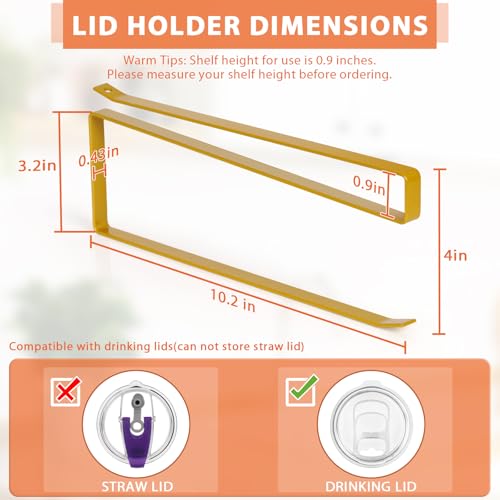 2 Pack Tumbler Lid Organizer, Versatile Tumbler St... (Gold | Iron)