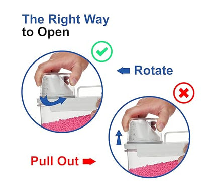 Laundry Detergent Dispenser, Liquid Laundry Container & Powder Soap Dispenser, 2 Pack Plastic Laundry Storage for Laundry Room Organization, Fabric Softener Dispenser (1.1L)
