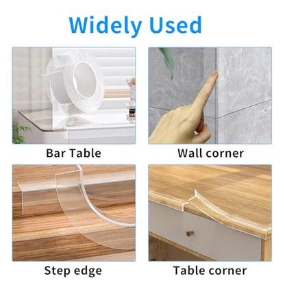 13.12 FT Edge Corner Protector Baby Proofing,Soft Clear Furniture Table Corner Guard & Edge Safety Cabinet Door Bumper,Crib Bumpers,Wall Protector(Width 2 in，Thickness 0.08 in)