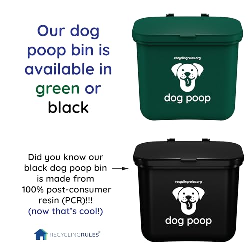 Small Hanging Wastebasket for Dog Poop in Green (Holds 7-14 Bags)