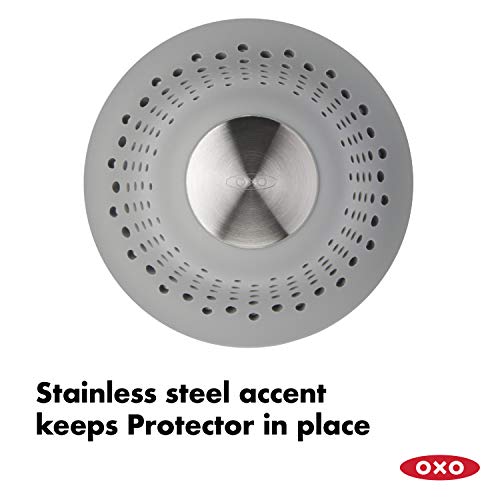 OXO Good Grips Silicone Shower & Tub Drain Protector, Hair Drain Catcher