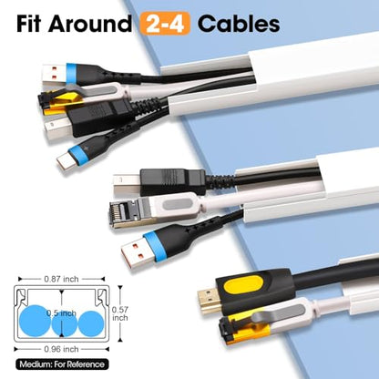 315in Cord Hider Kit, Paintable Cable Raceway, Cord Covers for Wires on Wall, Cord Hider for Wall Mount tv, tv Cable Hider Wall kit, Wire Covers for Cords, 20X L15.7in X W0.96in X H0.57in, White